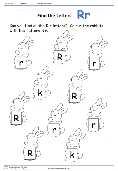 Find The Letter R Worksheet English Treasure Trove