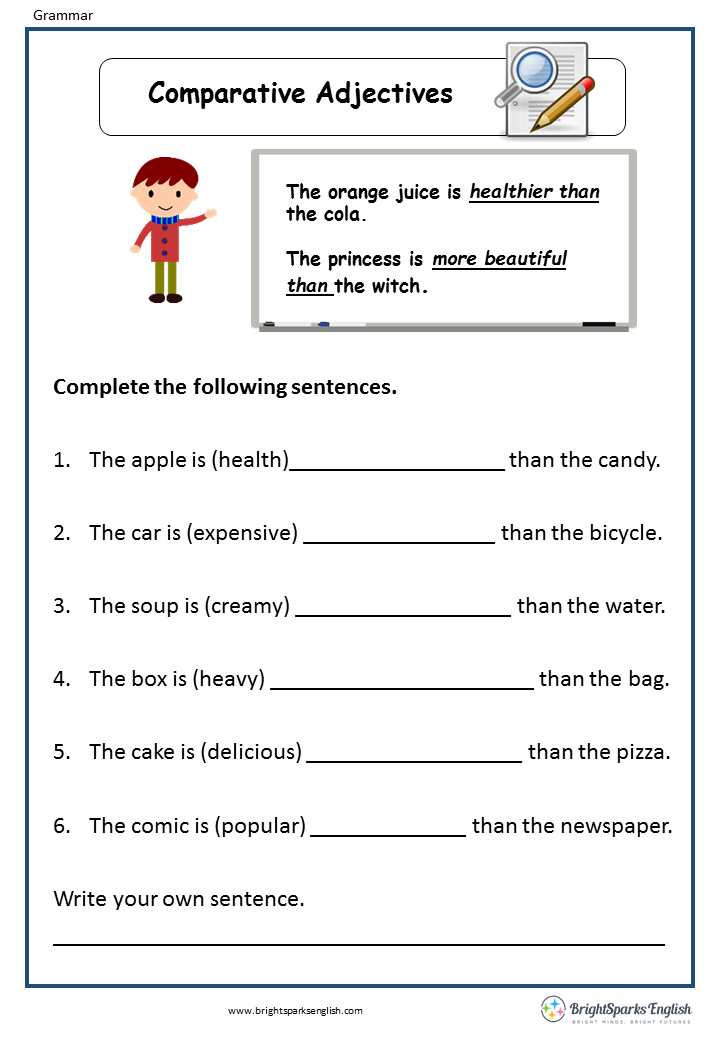 Comparing Adjectives Worksheets