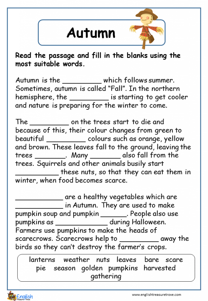 Pumpkins Reading Comprehension English Treasure Trove