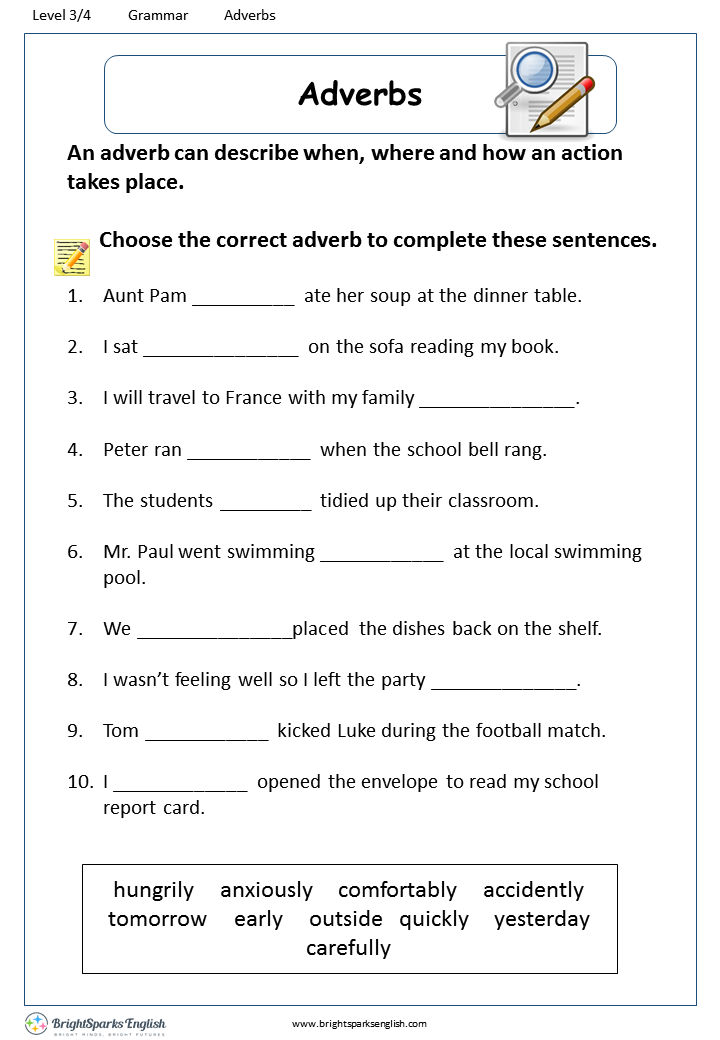 Adverbs Ks2 Worksheet