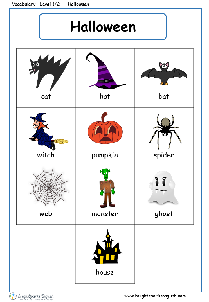 Halloween English Worksheets Pdf