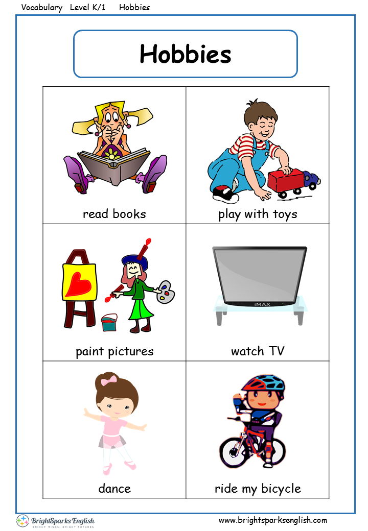 Hobbies English Vocabulary Worksheet English Treasure Trove