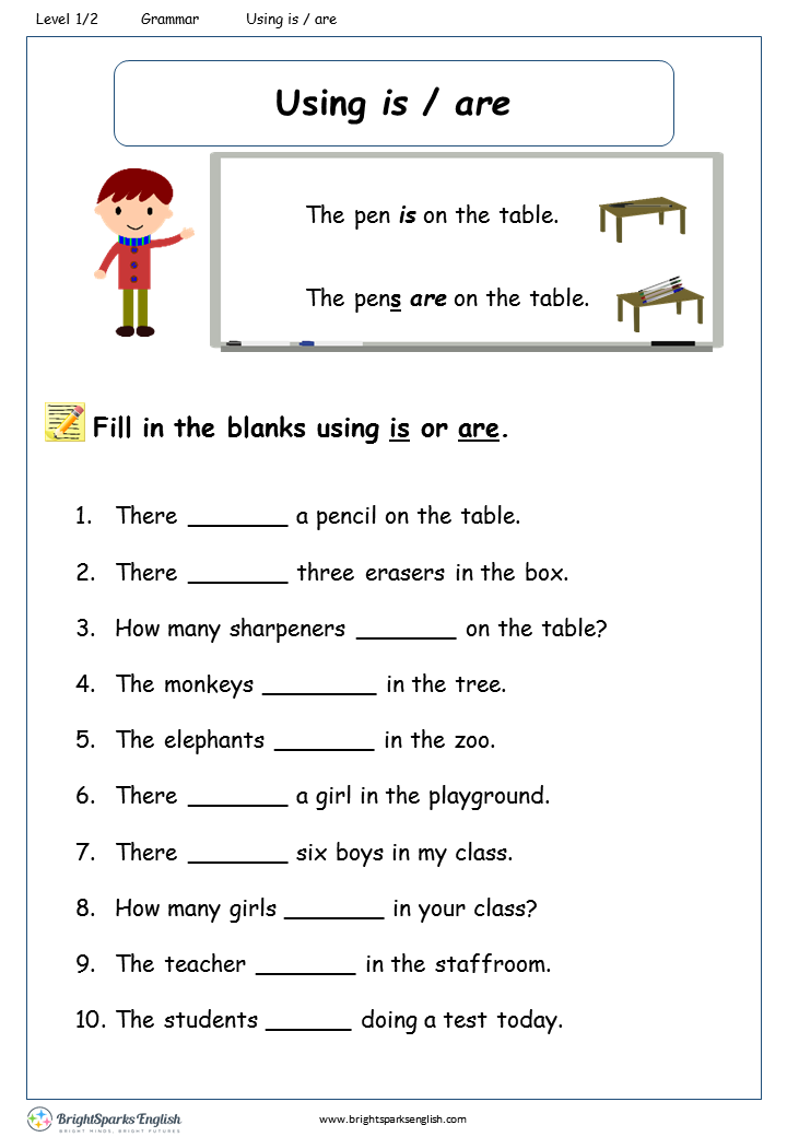 Use Of Is And Are Worksheets