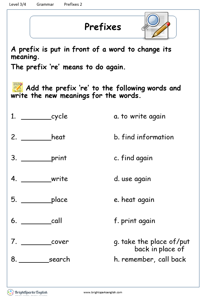Free Printable Prefix Worksheets For Middle School