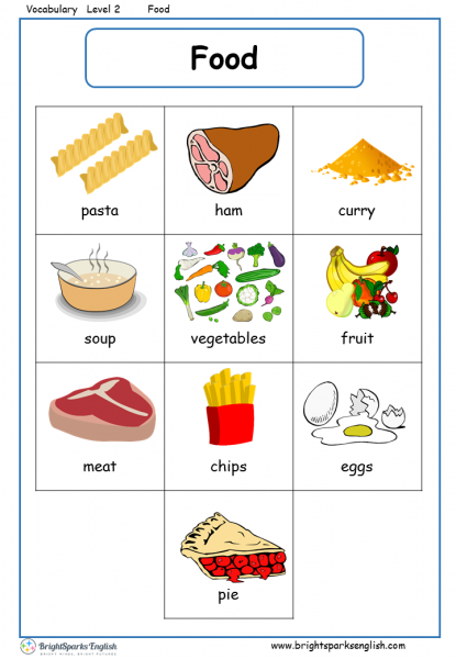 food english vocabulary worksheet english treasure trove