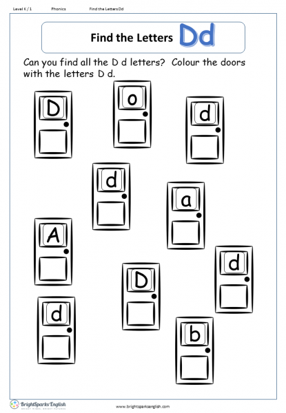 find the letters – Dd