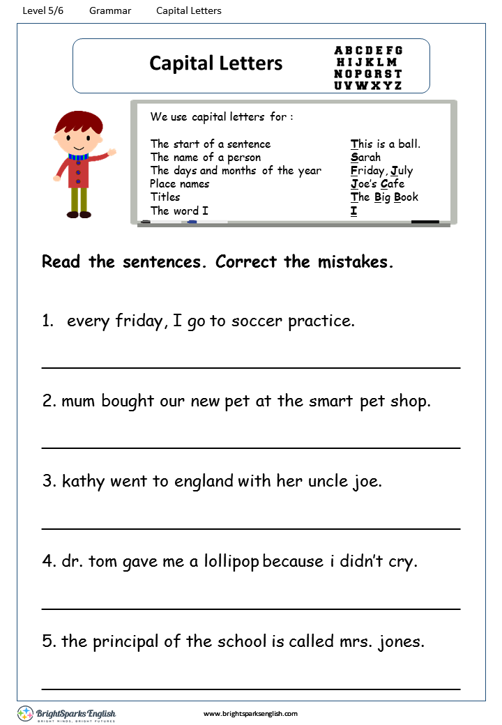 Capital Letters In English Worksheets
