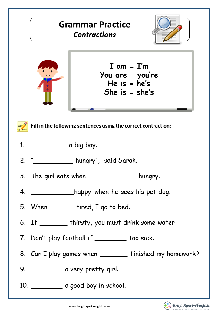 contractions homework year 2