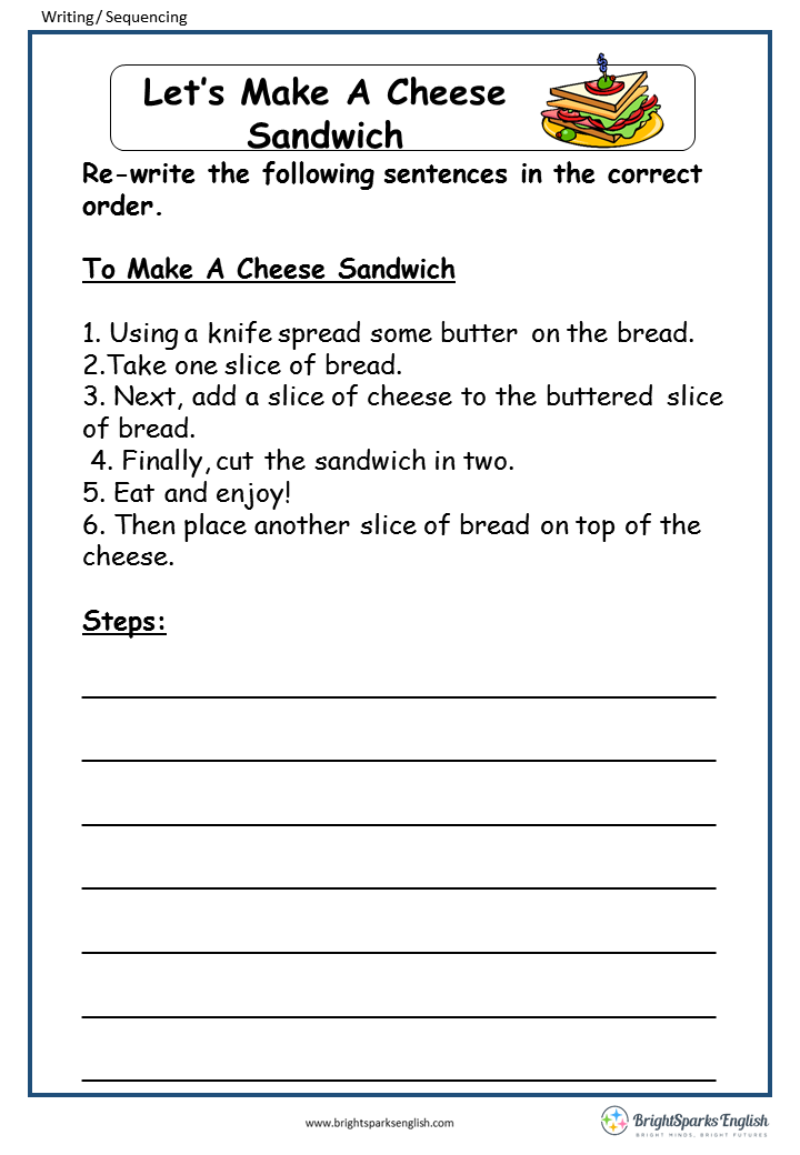 let-s-make-a-cheese-sandwich-english-writing-worksheet-english-treasure-trove