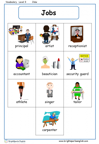 jobs english vocabulary worksheet english treasure trove