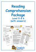 reading comprehension Level 5 & 6 Package