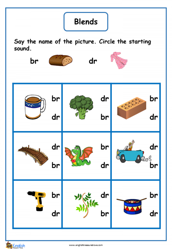 Beginning Consonant Blends – English Treasure Trove